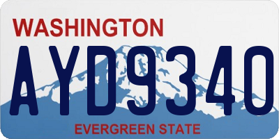 WA license plate AYD9340