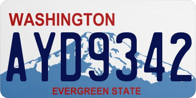 WA license plate AYD9342