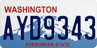 WA license plate AYD9343