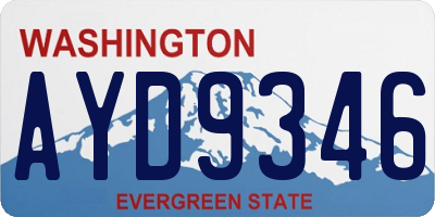 WA license plate AYD9346