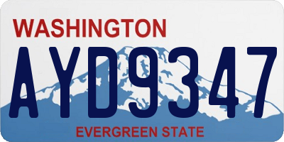 WA license plate AYD9347