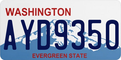WA license plate AYD9350