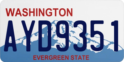 WA license plate AYD9351