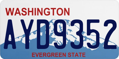 WA license plate AYD9352