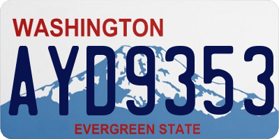 WA license plate AYD9353