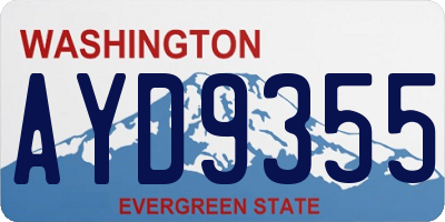 WA license plate AYD9355