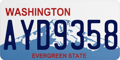 WA license plate AYD9358
