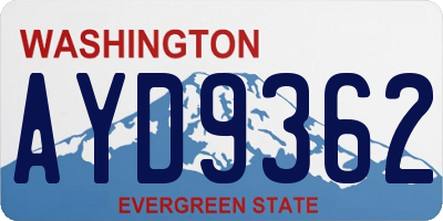 WA license plate AYD9362