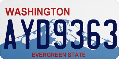WA license plate AYD9363