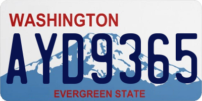WA license plate AYD9365