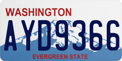 WA license plate AYD9366