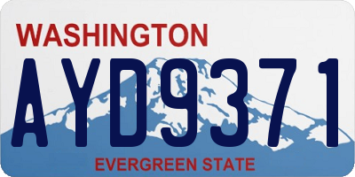 WA license plate AYD9371