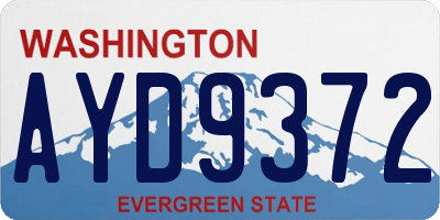 WA license plate AYD9372