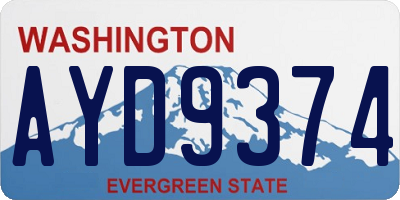 WA license plate AYD9374