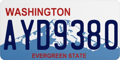 WA license plate AYD9380