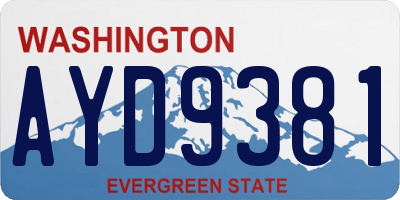 WA license plate AYD9381