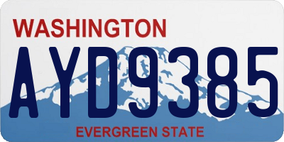 WA license plate AYD9385