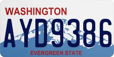 WA license plate AYD9386