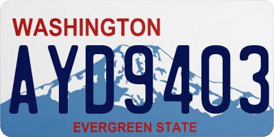 WA license plate AYD9403