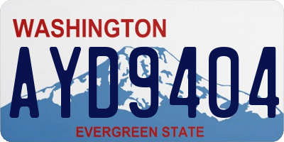 WA license plate AYD9404