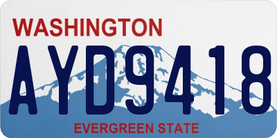 WA license plate AYD9418