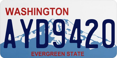 WA license plate AYD9420