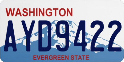 WA license plate AYD9422