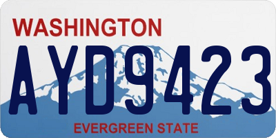WA license plate AYD9423