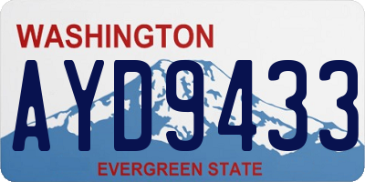 WA license plate AYD9433