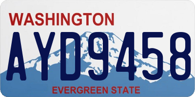 WA license plate AYD9458