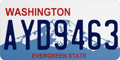 WA license plate AYD9463