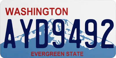 WA license plate AYD9492