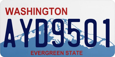 WA license plate AYD9501