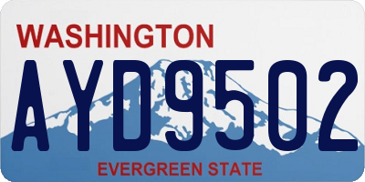 WA license plate AYD9502