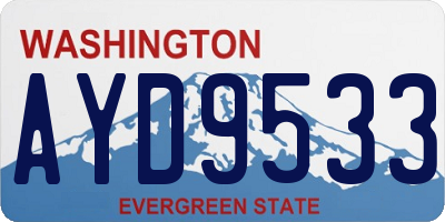 WA license plate AYD9533