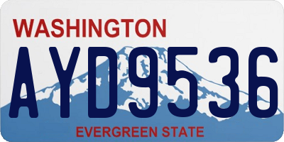 WA license plate AYD9536