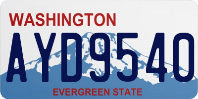 WA license plate AYD9540