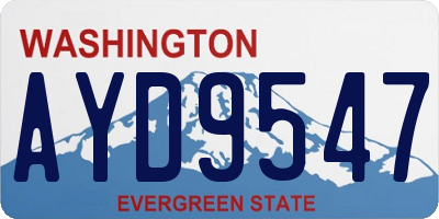 WA license plate AYD9547