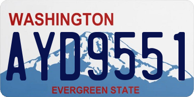 WA license plate AYD9551