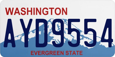WA license plate AYD9554