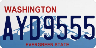 WA license plate AYD9555