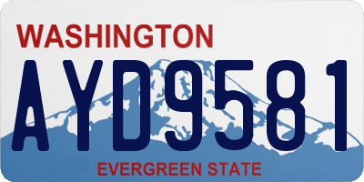 WA license plate AYD9581
