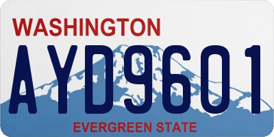 WA license plate AYD9601