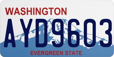 WA license plate AYD9603