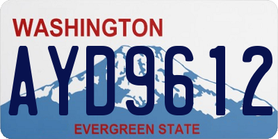 WA license plate AYD9612