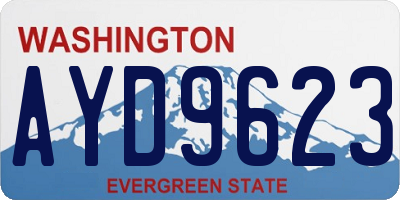 WA license plate AYD9623