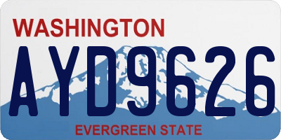 WA license plate AYD9626