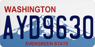 WA license plate AYD9630