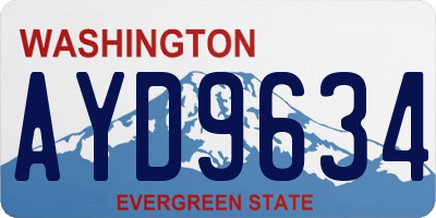 WA license plate AYD9634