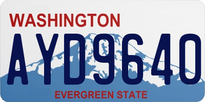 WA license plate AYD9640